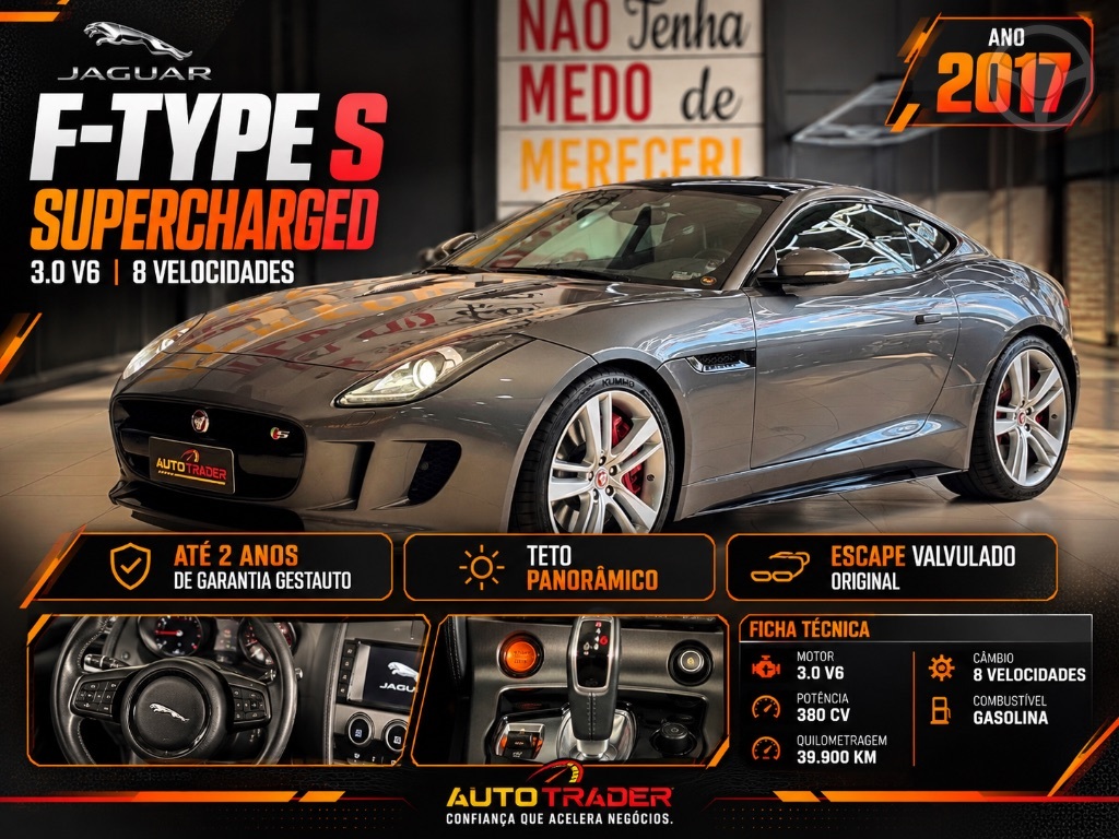 F-TYPE S SUPERCHARGED COUPE 3.0 V6 - 2017 - CHARQUEADAS