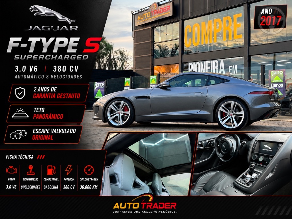 F-TYPE S SUPERCHARGED COUPE 3.0 V6 - 2017 - CHARQUEADAS