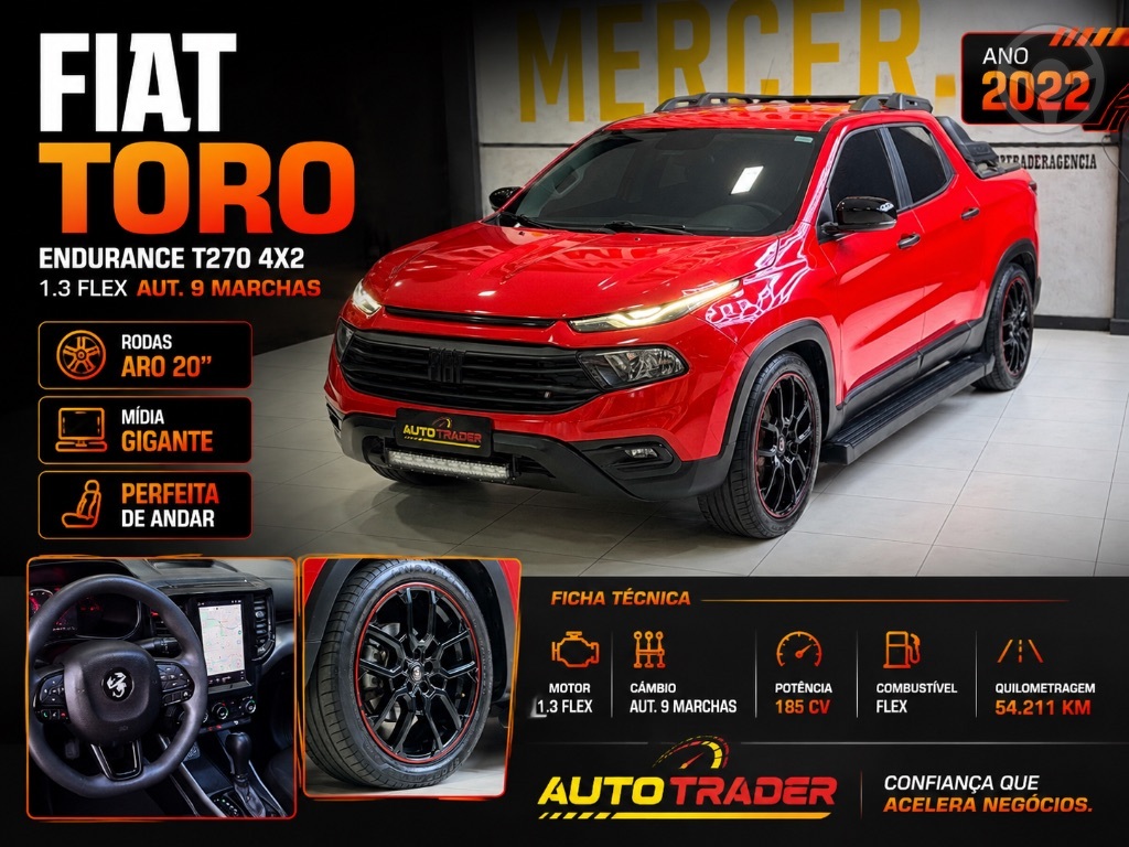 TORO ENDURANCE 1.3 T270 4X2 FLEX AUT. - 2022 - CHARQUEADAS