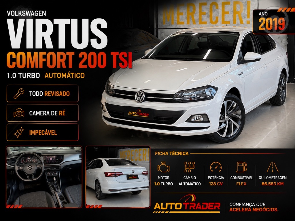 VIRTUS COMFORT. 200 TSI 1.0 FLEX 12V AUT - 2019 - CHARQUEADAS