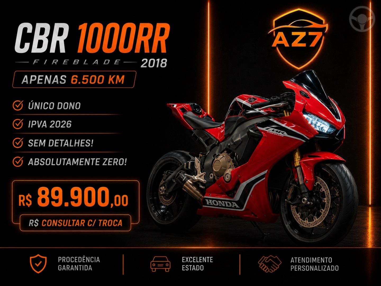 CBR 1000RR FIREBLADE - 2018 - NOVO HAMBURGO