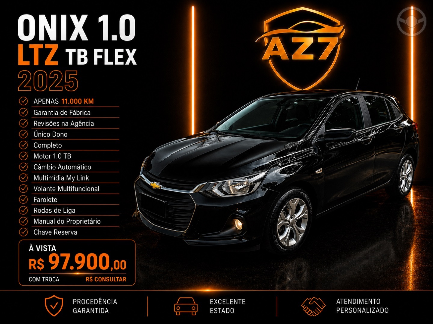 ONIX 1.0 TURBO FLEX LTZ AUTOMÁTICO - 2025 - NOVO HAMBURGO