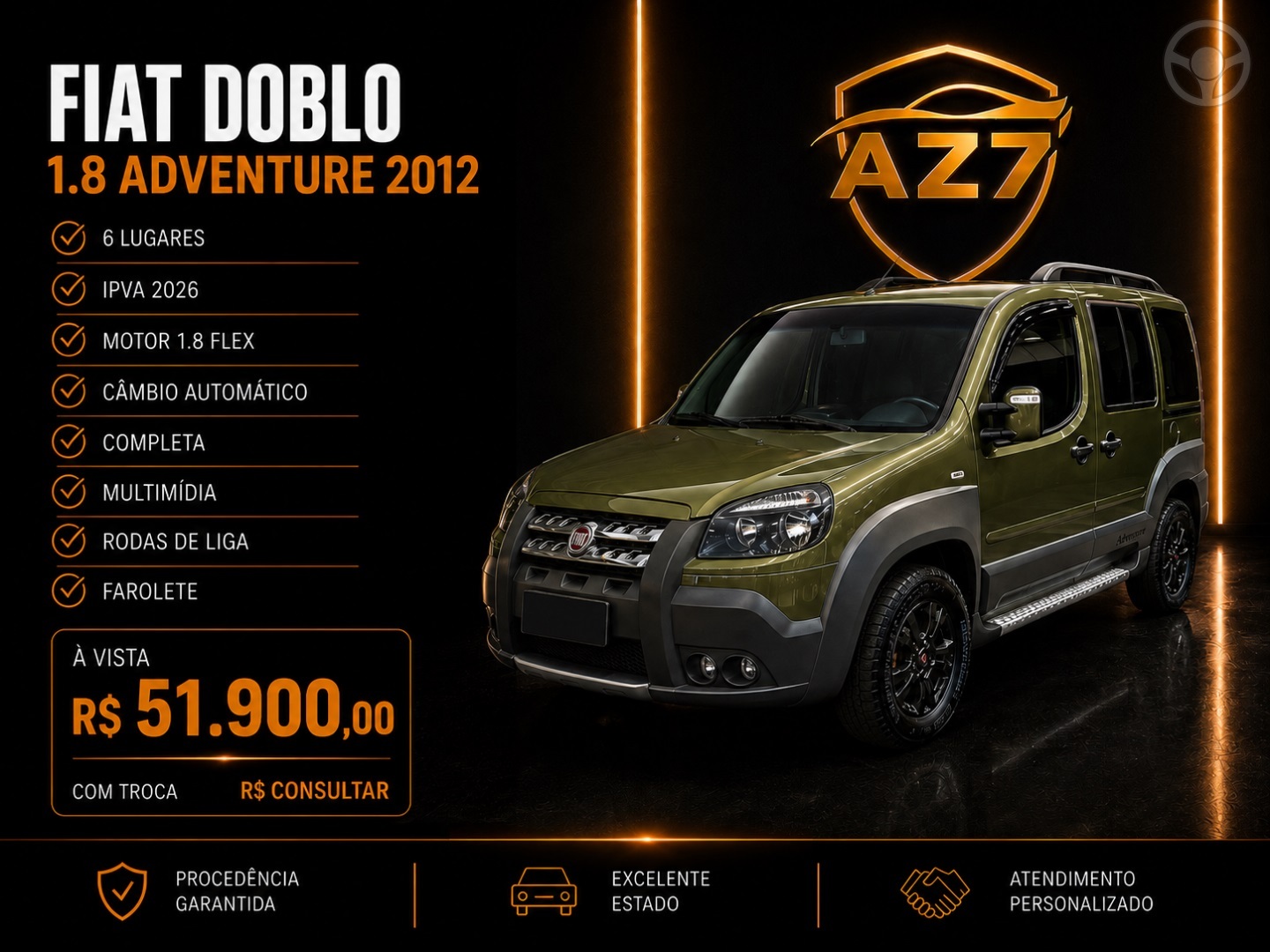 DOBLO 1.8 MPI ADVENTURE 16V FLEX 4P MANUAL - 2012 - NOVO HAMBURGO