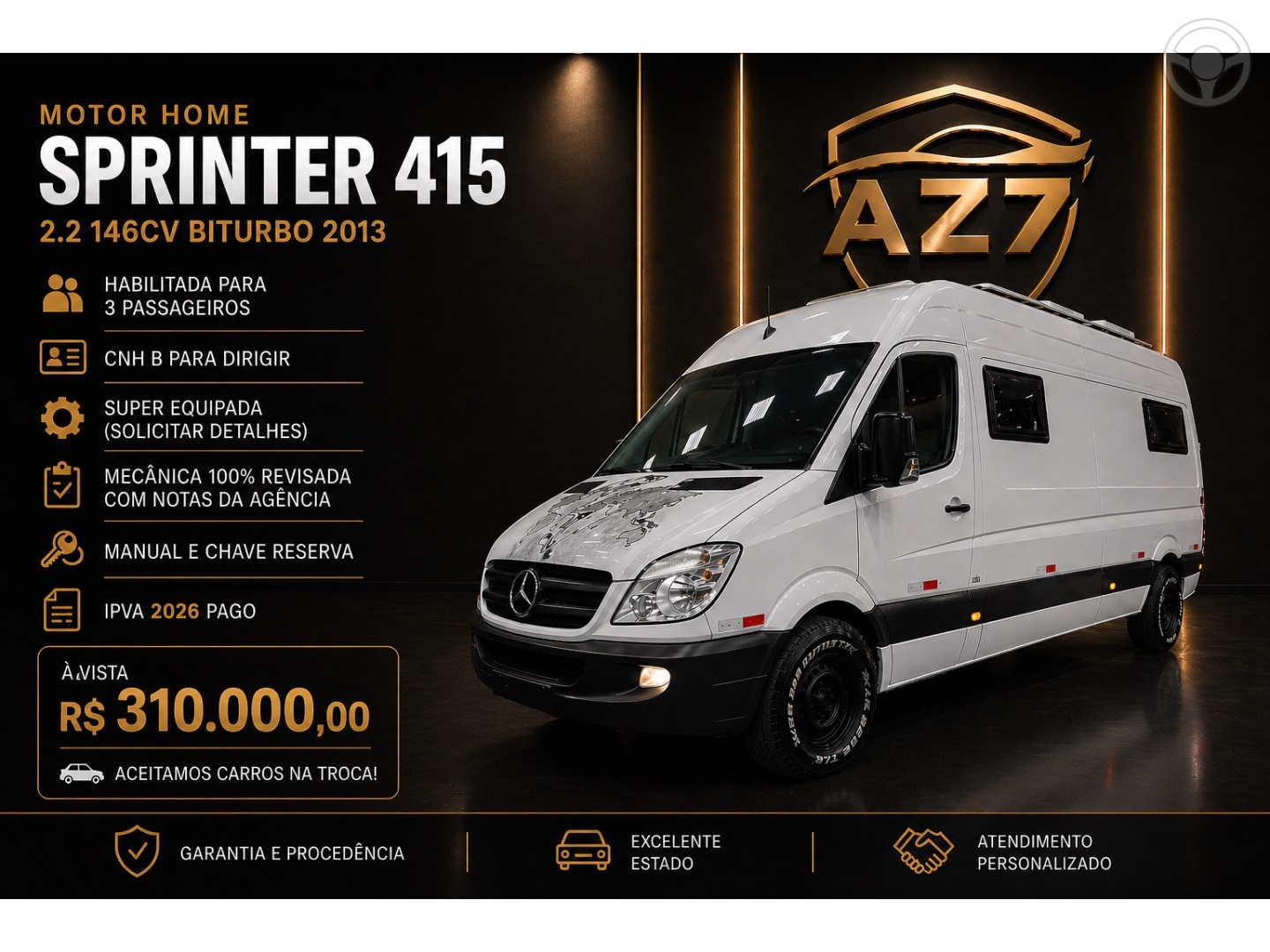 SPRINTER 2.2 415 CDI FURGÃO 105 BI-TURBO DIESEL MANUAL - 2013 - NOVO HAMBURGO