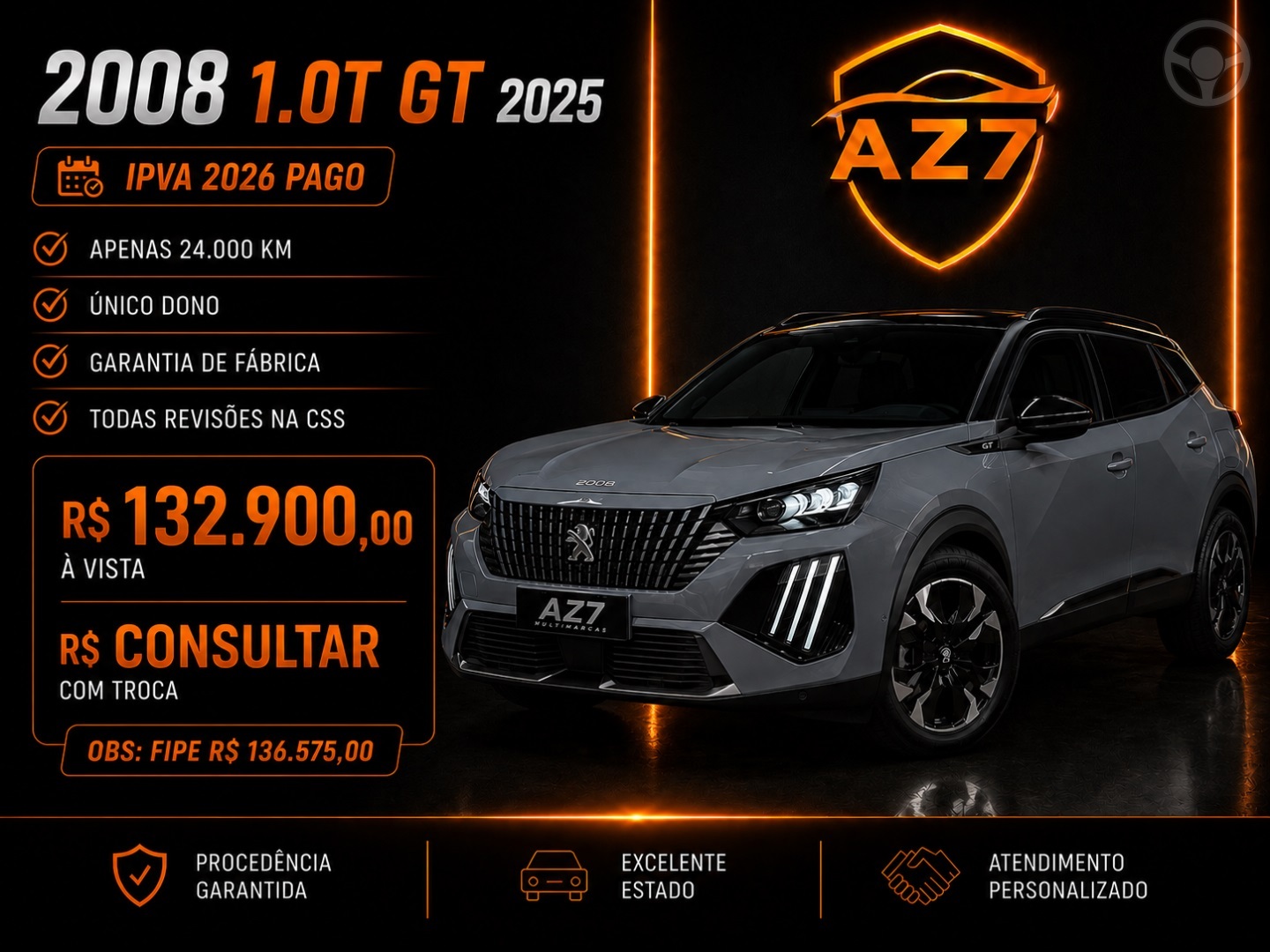 2008 1.0 TURBO 200 FLEX GT CVT - 2025 - NOVO HAMBURGO