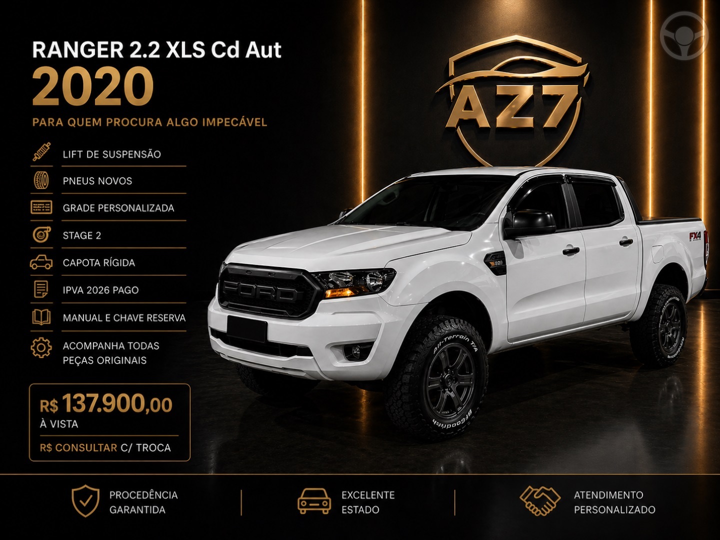 RANGER 2.2 XLS 4X2 CD 16V DIESEL 4P AUTOMÁTICO - 2020 - NOVO HAMBURGO