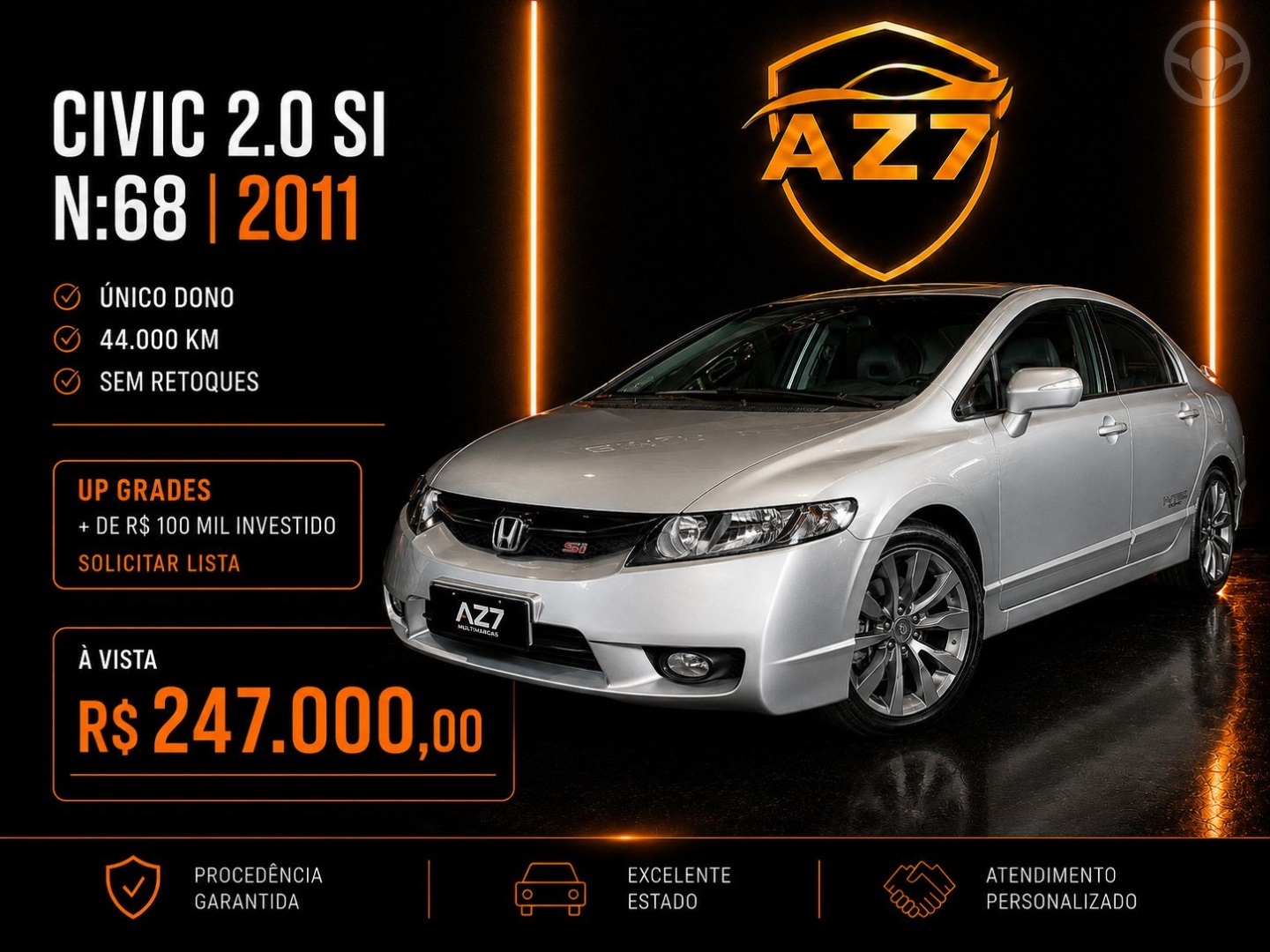 CIVIC 2.0 SI 16V 4P MANUAL - 2011 - NOVO HAMBURGO