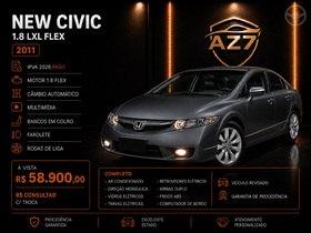 civic 1.8 lxl 16v flex 4p automatico 2011 novo hamburgo