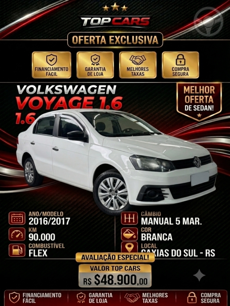 VOYAGE 1.6 MSI TOTALFLEX TRENDLINE 4P MANUAL - 2017 - CAXIAS DO SUL