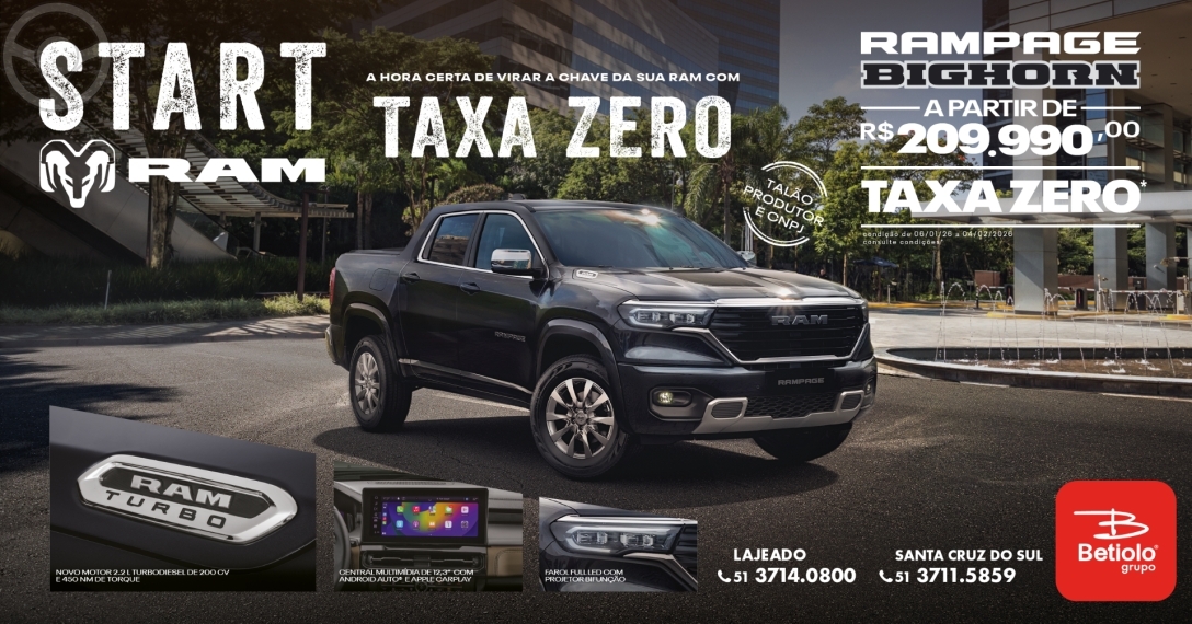 RAMPAGE 2.2 BIG HORN TURBO 4X4 DIESEL 4P AUTOMÁTICO - 2026 - LAJEADO