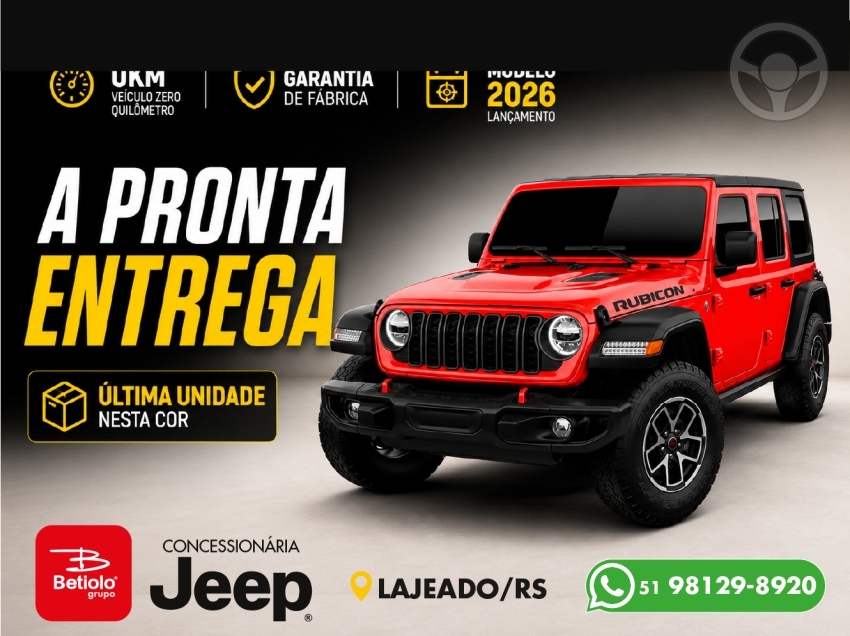 WRANGLER 2.0 RUBICON 4X4 AT8 16V 4P AUTOMÁTICO - 2026 - LAJEADO