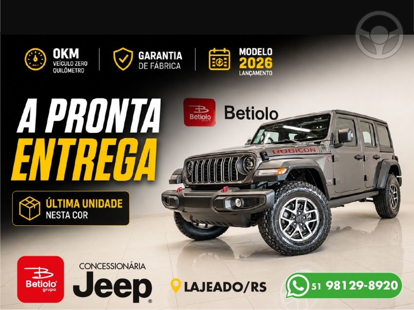 WRANGLER 2.0 RUBICON 4X4 AT8 16V 4P AUTOMÁTICO - 2026 - LAJEADO