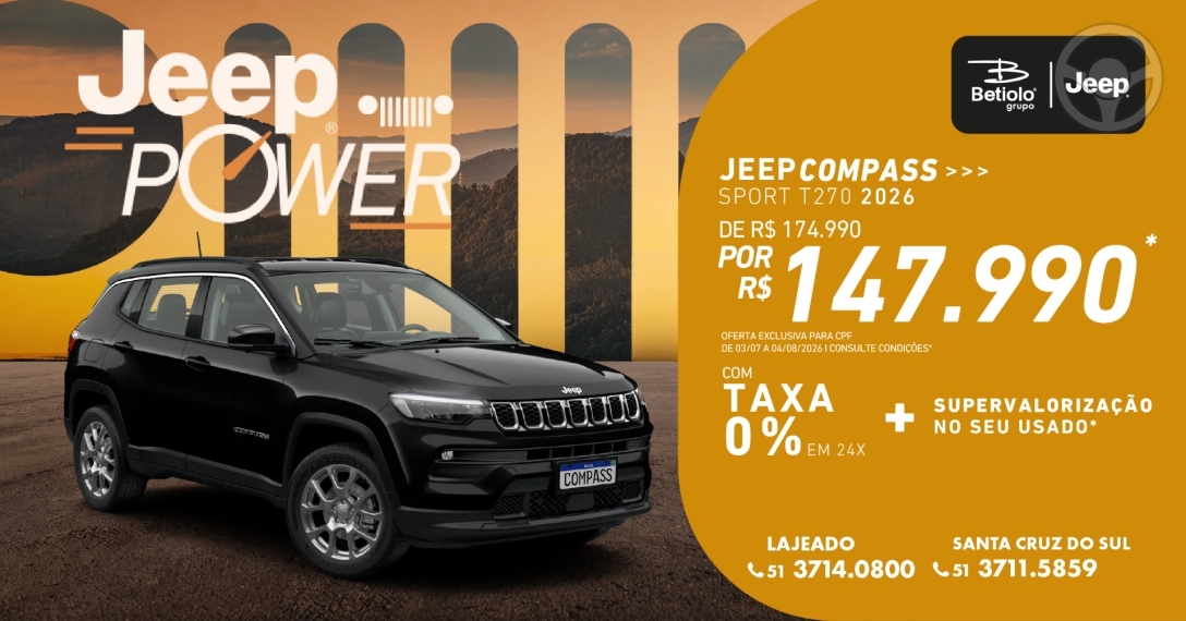 COMPASS 1.3 SPORT T270 16V TURBO FLEX 4P AUTOMÁTICO - 2026 - LAJEADO