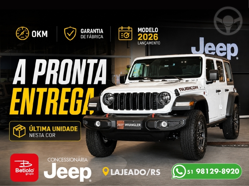 WRANGLER 2.0 RUBICON 4X4 AT8 16V 4P AUTOMÁTICO - 2026 - LAJEADO