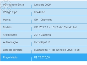 cruze 1.4 turbo lt 16v flex 4p automatico 2017 lajeado