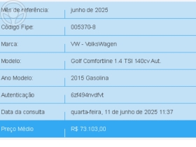 golf 1.4 tsi comfortline 16v 4p automatico 2015 lajeado