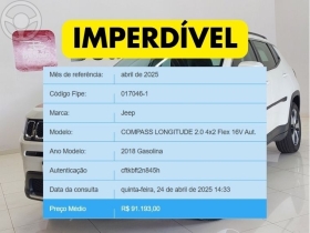 compass 2.0 16v flex longitude automatico 2018 lajeado