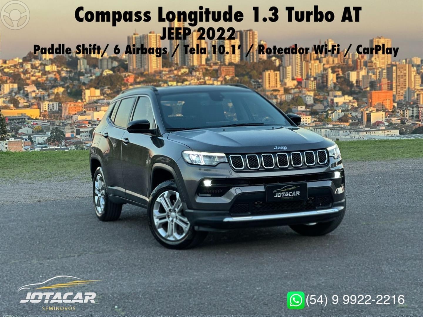 COMPASS 1.3 LONGITUDE T270 16V TURBO FLEX 4P AUTOMATICO - 2022 - CAXIAS DO SUL