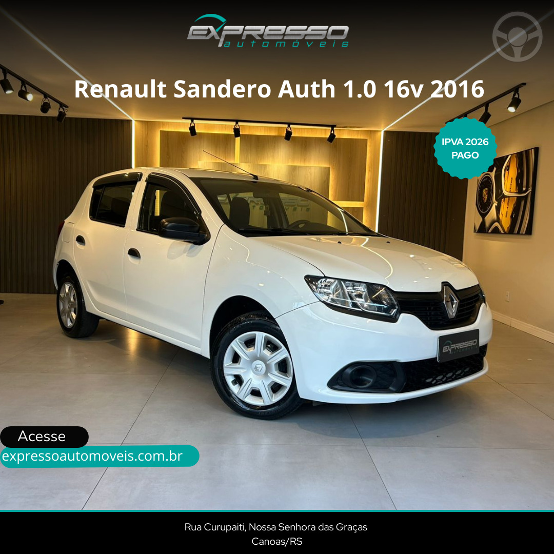 SANDERO 1.0 AUTHENTIQUE 16V FLEX 4P MANUAL - 2016 - CANOAS
