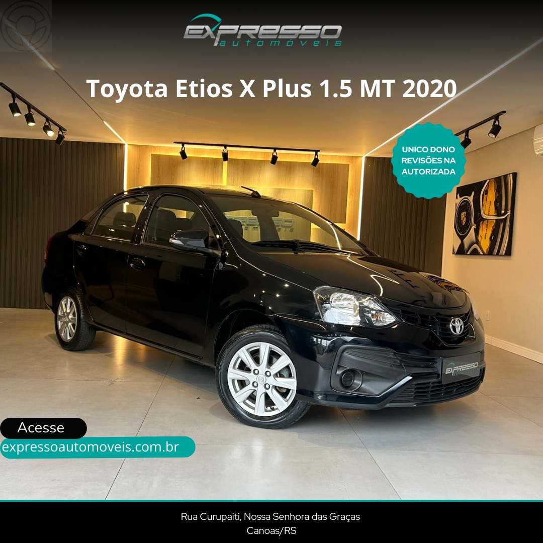 ETIOS 1.5 X PLUS SEDAN 16V FLEX 4P MANUAL - 2020 - CANOAS