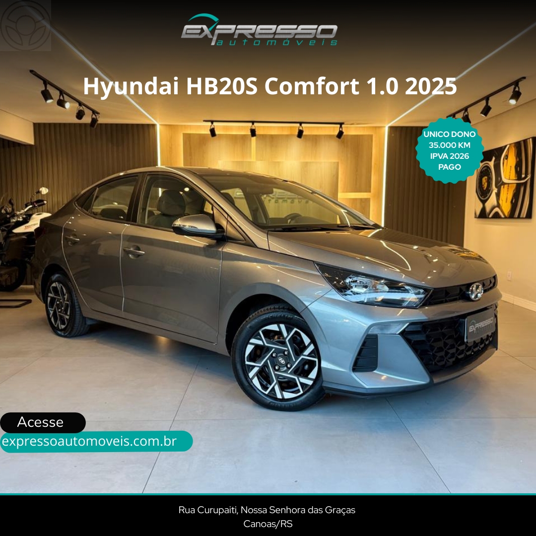 HB20S 1.0 COMFORT 12V FLEX 4P MANUAL - 2025 - CANOAS
