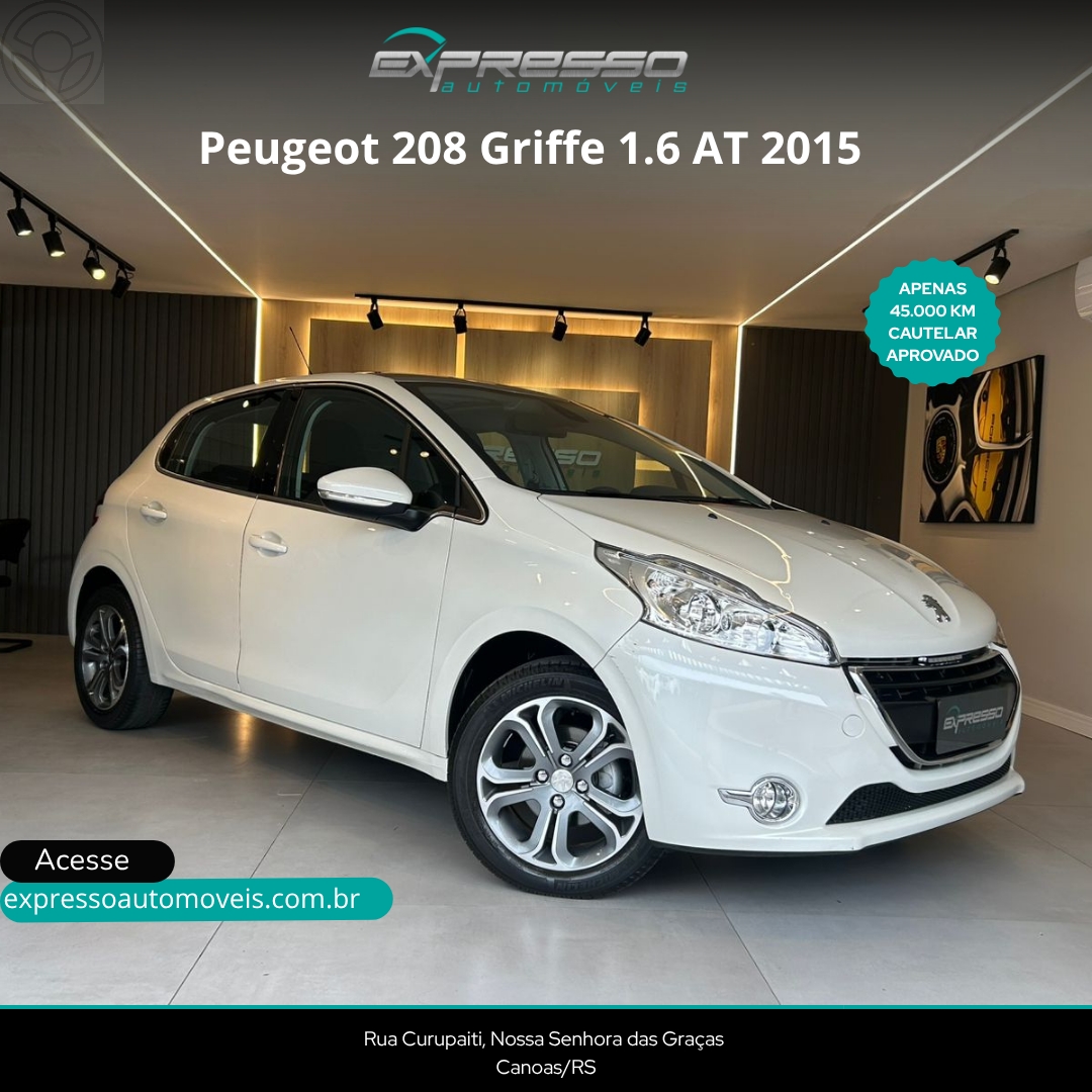 208 1.6 GRIFFE 16V FLEX 4P AUTOMÁTICO - 2015 - CANOAS