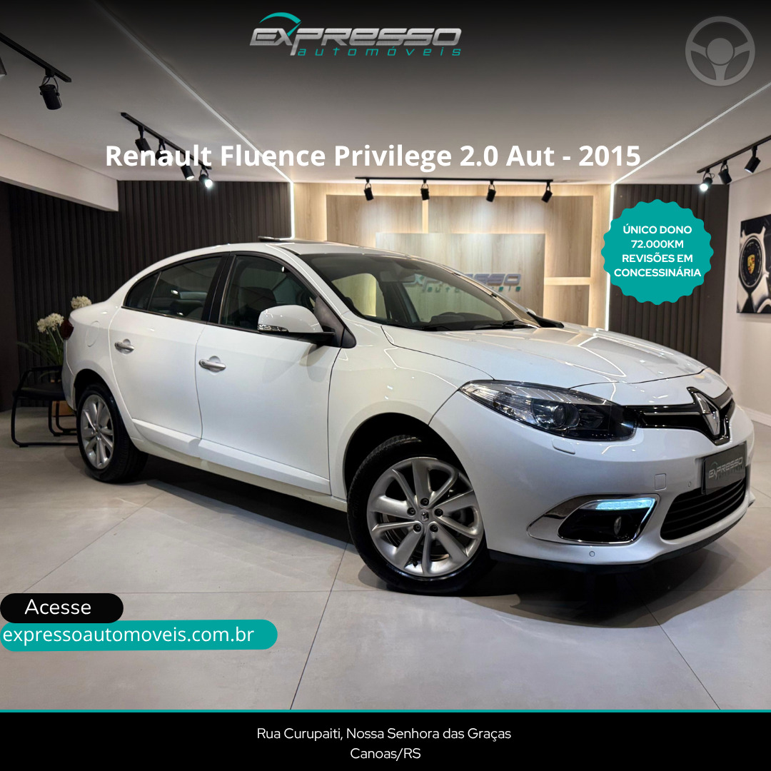 FLUENCE 2.0 PRIVILÉGE 16V FLEX 4P AUTOMÁTICO - 2015 - CANOAS