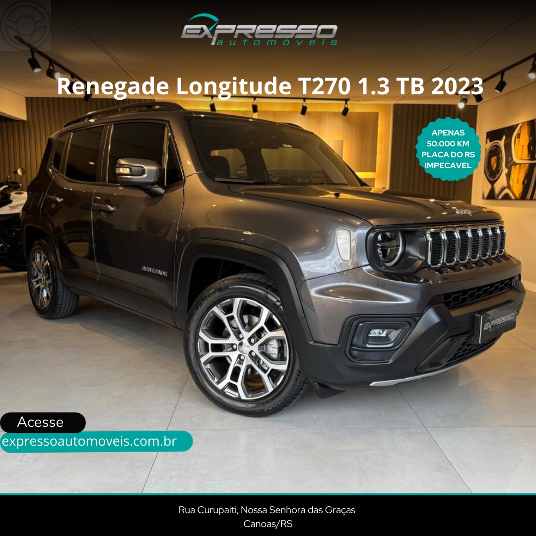 RENEGADE 1.3 LONGITUDE T270 16V TURBO FLEX 4P AUTOMÁTICO - 2023 - CANOAS