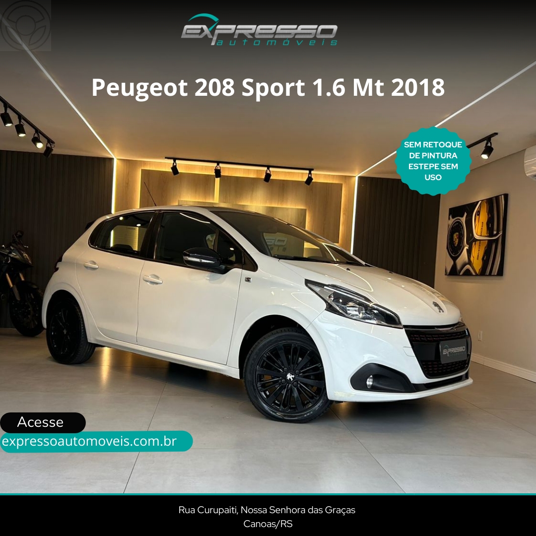 208 1.6 SPORT 16V FLEX 4P MANUAL - 2018 - CANOAS