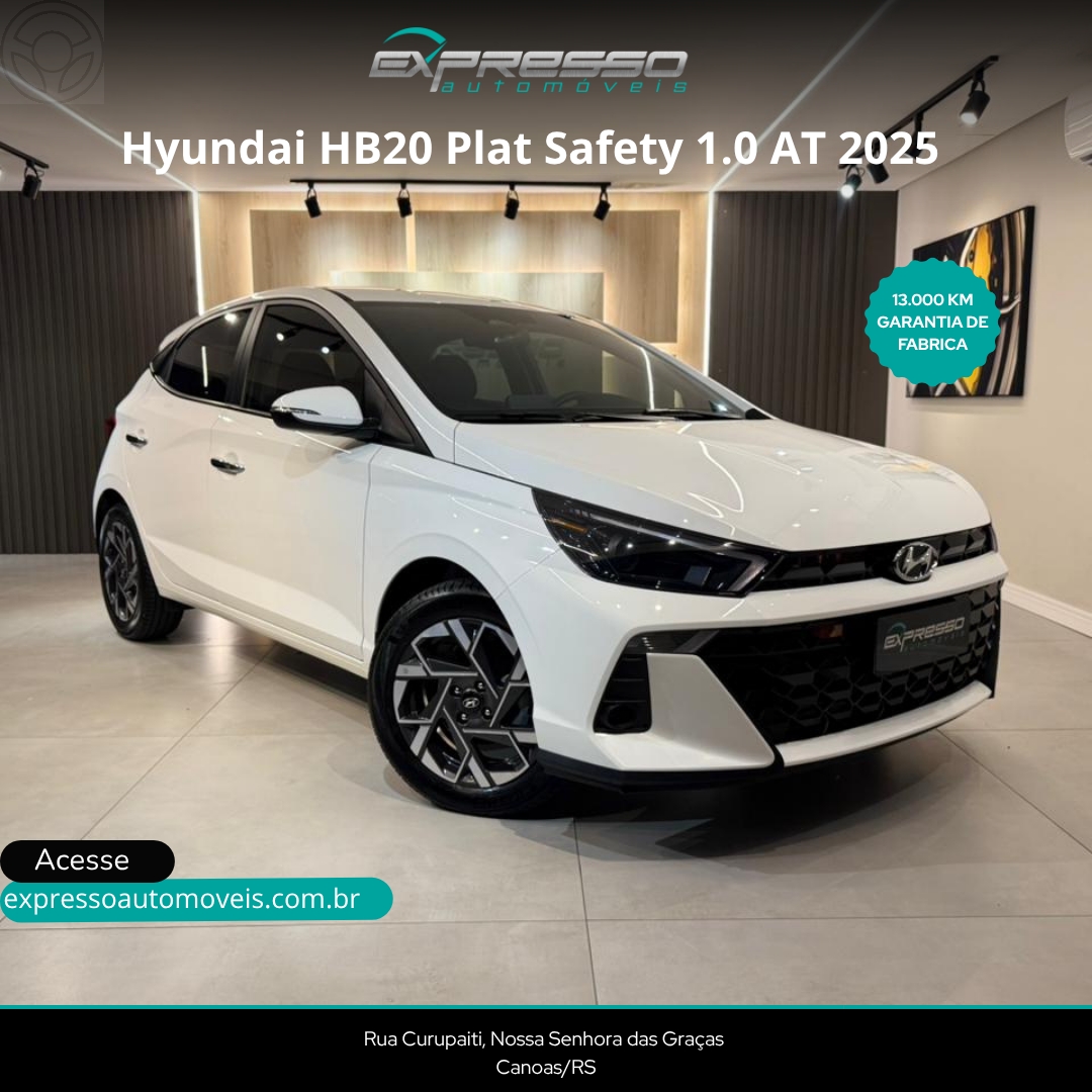 HB20 1.0 PLATINUM 12V TURBO FLEX 4P AUTOMÁTICO - 2025 - CANOAS