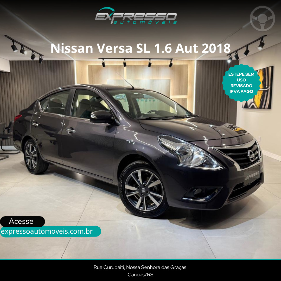 VERSA 1.6 16V FLEX SL 4P XTRONIC - 2018 - CANOAS