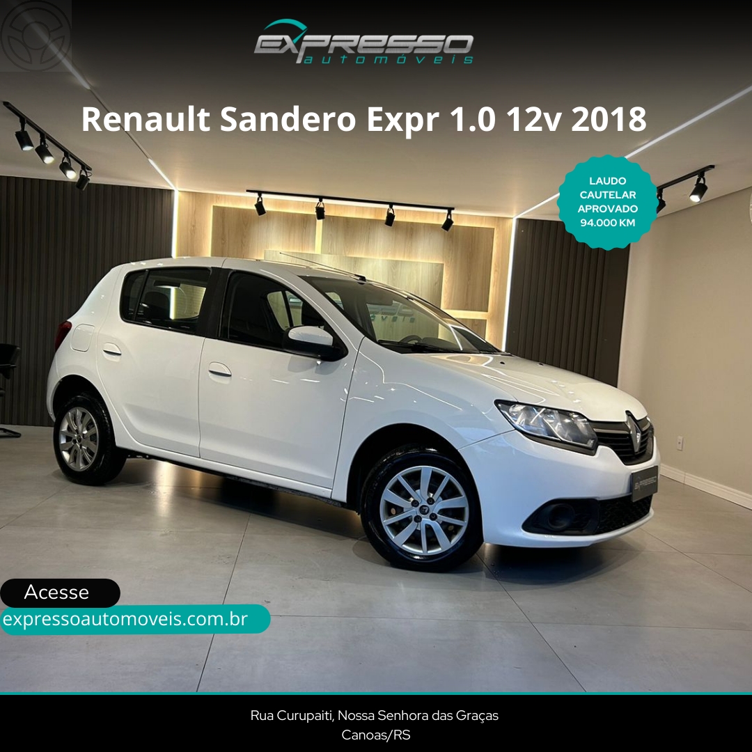 SANDERO 1.0 EXPRESSION 12V FLEX 4P MANUAL - 2018 - CANOAS