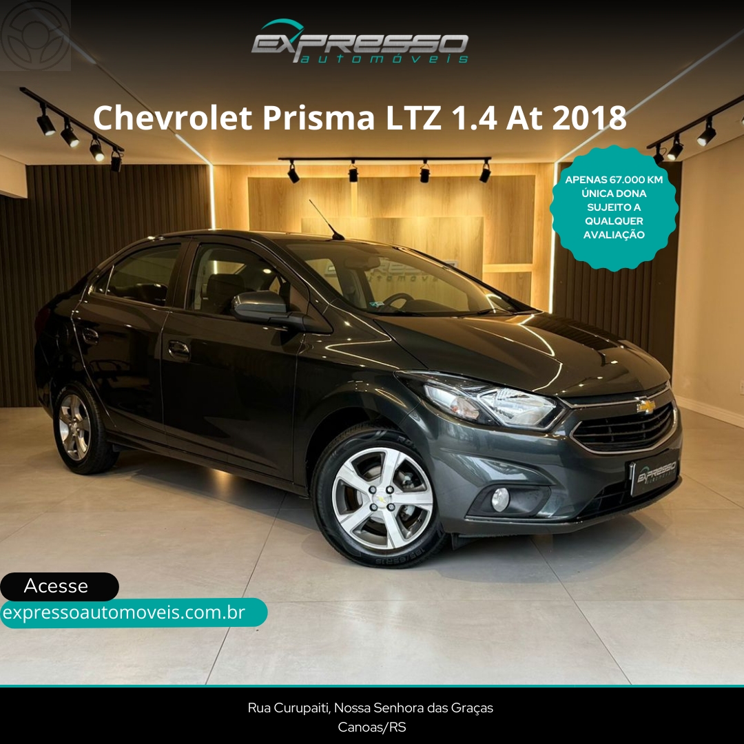 PRISMA 1.4 MPFI LTZ 8V FLEX 4P AUTOMÁTICO - 2018 - CANOAS