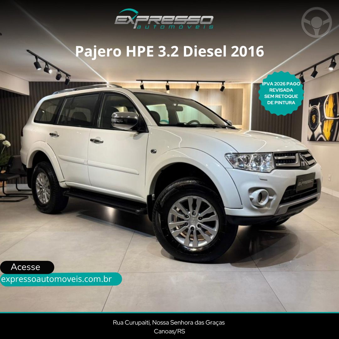 PAJERO 3.2 HPE 4X4 7 LUGARES 16V TURBO INTERCOOLER DIESEL 4P AUTOMÁTICO - 2016 - CANOAS