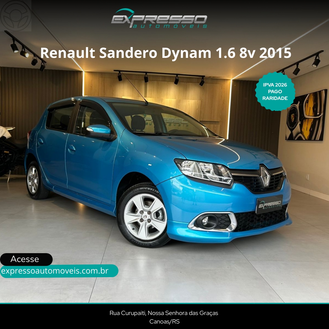 SANDERO 1.6 DYNAMIQUE 8V FLEX 4P MANUAL - 2015 - CANOAS