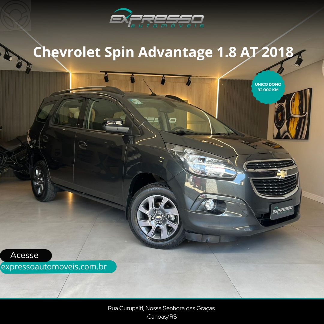 SPIN 1.8 ADVANTAGE 8V FLEX 4P AUTOMÁTICO - 2018 - CANOAS