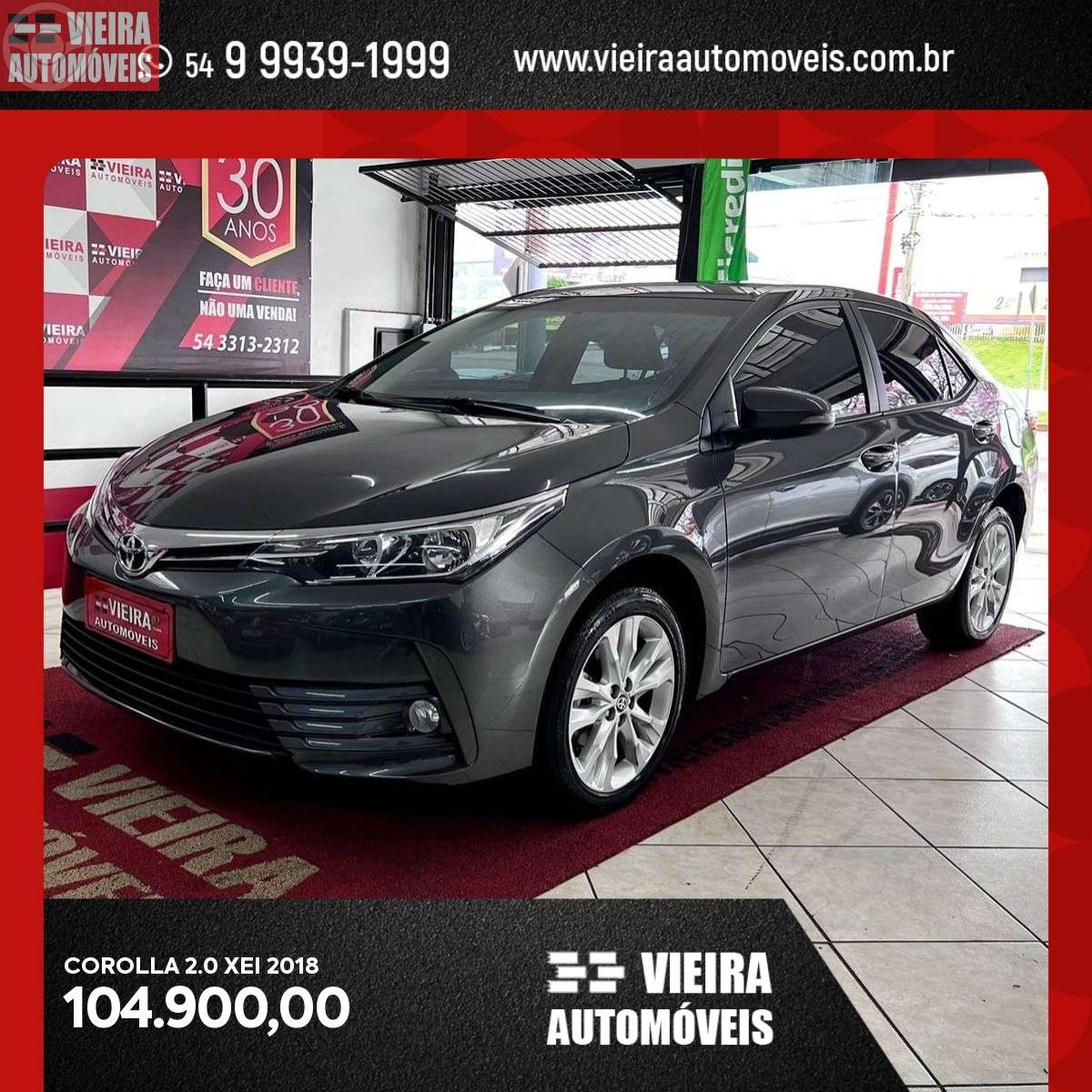 COROLLA 2.0 XEI 16V FLEX 4P AUTOMÁTICO - 2018 - PASSO FUNDO