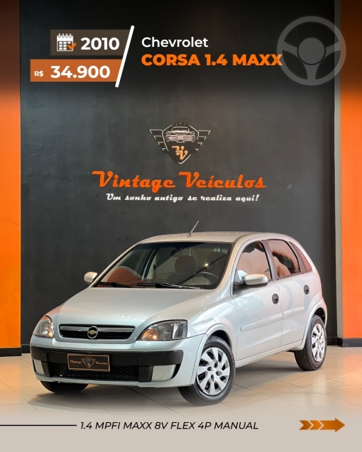 CORSA 1.4 MPFI MAXX 8V FLEX 4P MANUAL - 2010 - CAXIAS DO SUL