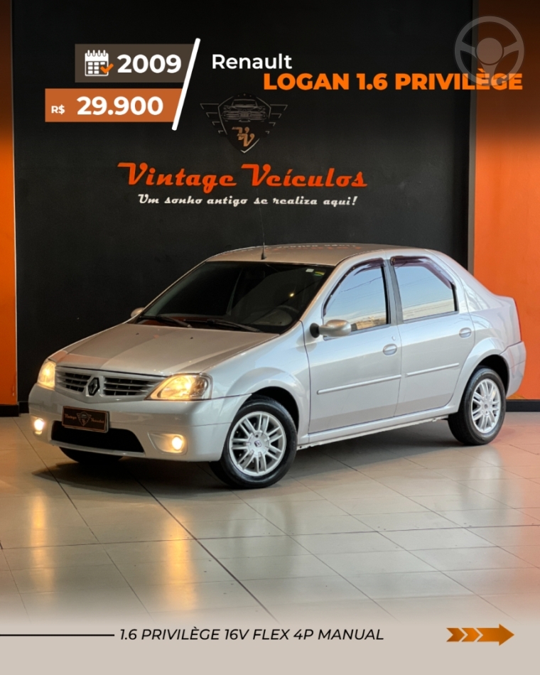 LOGAN 1.6 PRIVILÈGE 16V FLEX 4P MANUAL - 2009 - CAXIAS DO SUL