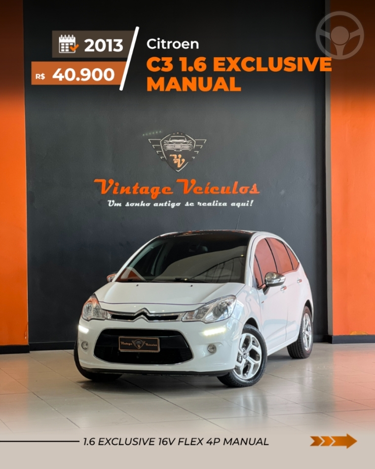C3 1.6 EXCLUSIVE 16V FLEX 4P MANUAL - 2013 - CAXIAS DO SUL