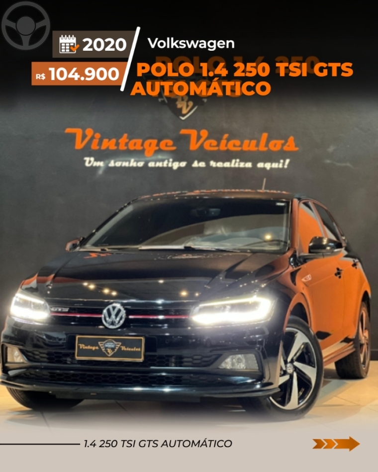 POLO 1.4 GTS 16V TURBO FLEX 4P AUTOMÁTICO - 2020 - CAXIAS DO SUL