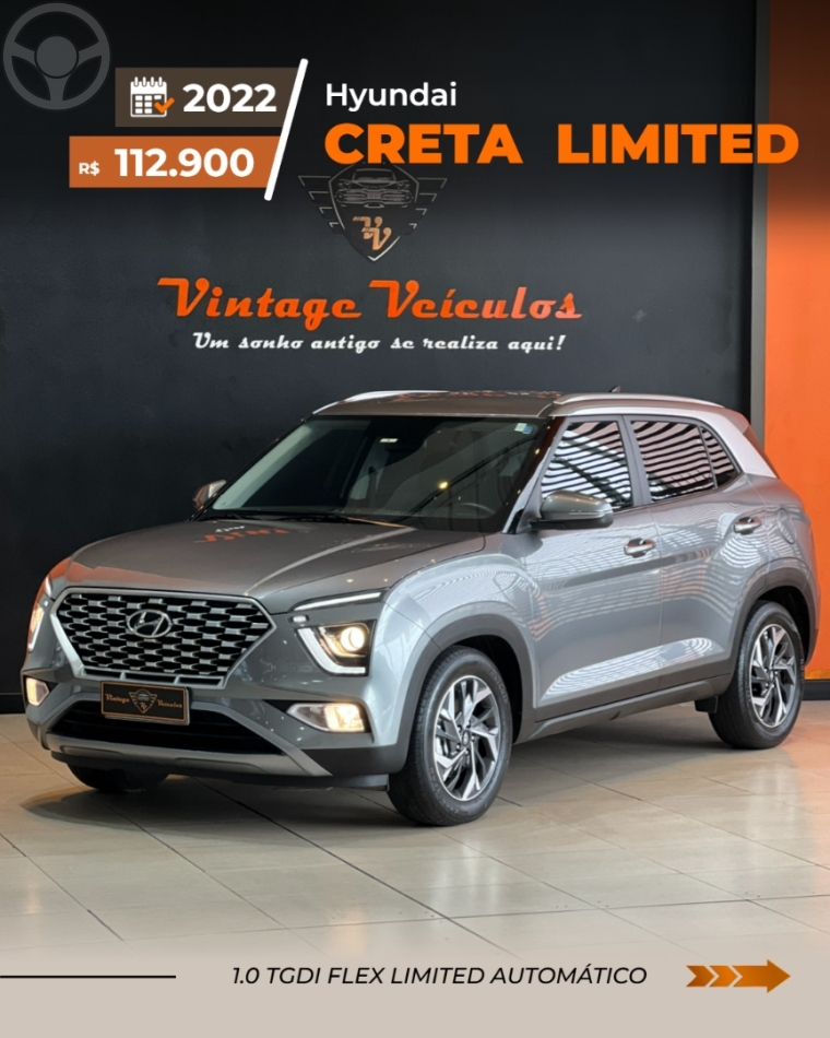 CRETA 1.0 LIMITED 12V TURBO FLEX 4P AUTOMÁTICO - 2022 - CAXIAS DO SUL