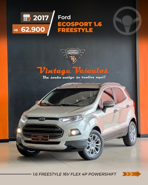 ECOSPORT 1.6 FREESTYLE 16V FLEX 4P AUTOMÁTICO - 2017 - CAXIAS DO SUL