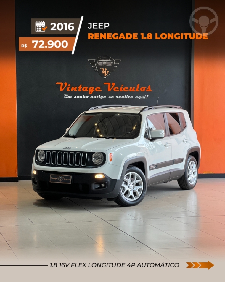 RENEGADE 1.8 16V FLEX LONGITUDE 4P AUTOMÁTICO - 2016 - CAXIAS DO SUL