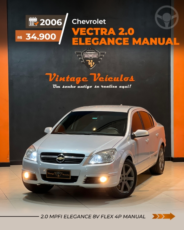 VECTRA 2.0 MPFI ELEGANCE 8V FLEX 4P MANUAL - 2006 - CAXIAS DO SUL