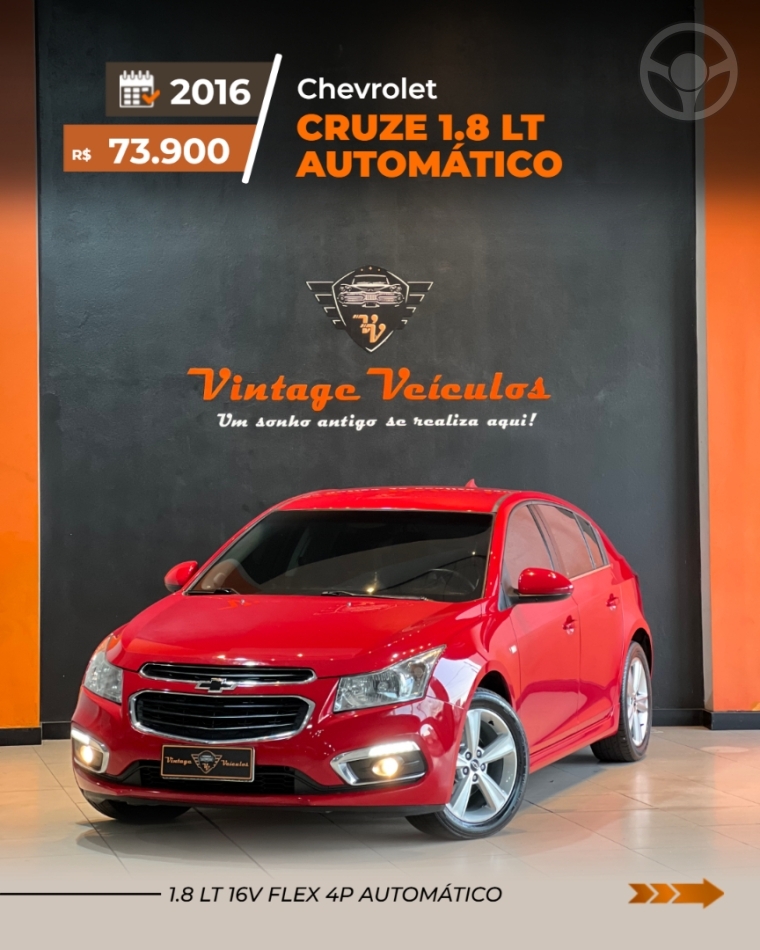 CRUZE 1.8 LT 16V FLEX 4P AUTOMÁTICO - 2016 - CAXIAS DO SUL