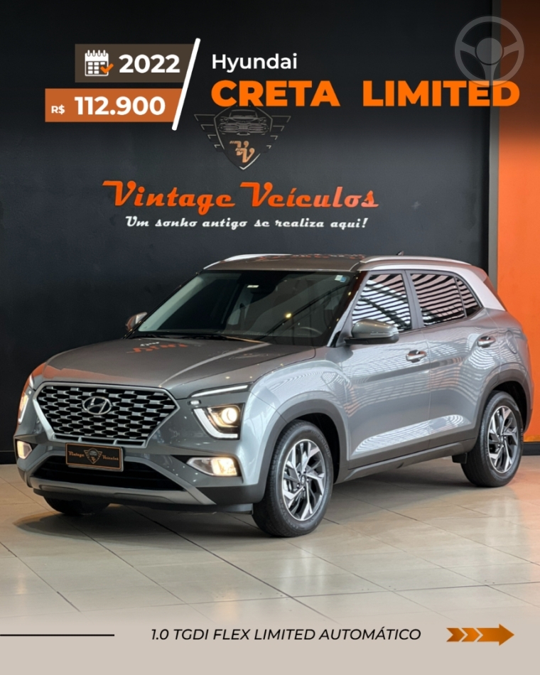 CRETA 1.0 LIMITED 12V TURBO FLEX 4P AUTOMÁTICO - 2022 - CAXIAS DO SUL