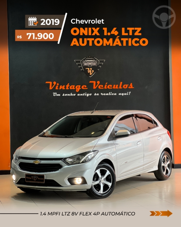 ONIX 1.4 MPFI LTZ 8V FLEX 4P AUTOMÁTICO - 2019 - CAXIAS DO SUL