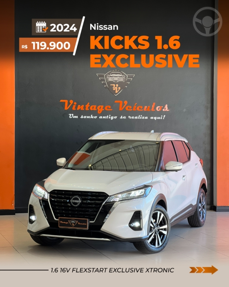 KICKS 1.6 EXCLUSIVE 16V FLEX 4P AUTOMÁTICO - 2024 - CAXIAS DO SUL
