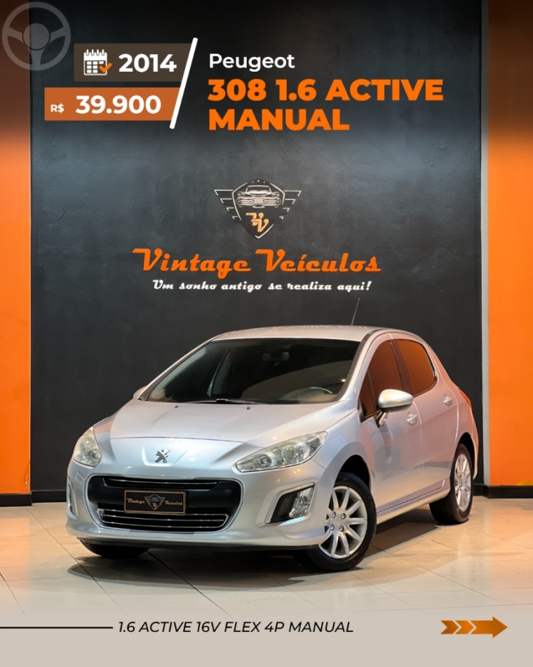 308 1.6 ACTIVE 16V FLEX 4P MANUAL - 2014 - CAXIAS DO SUL